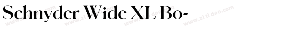 Schnyder Wide XL Bo字体转换